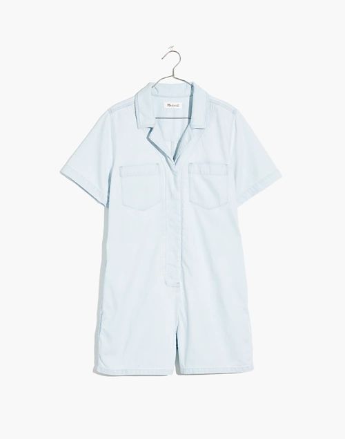 Denim Relaxed Coverall Romper | Madewell