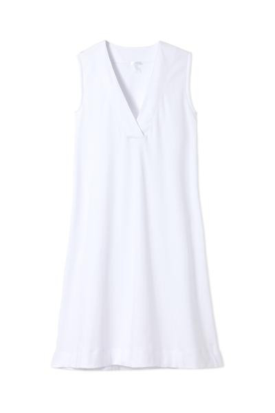 Pima Summer Nightgown in White | LAKE Pajamas