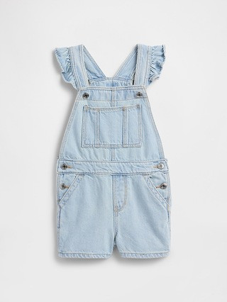 Toddler Denim Ruffle Shortalls | Gap Factory