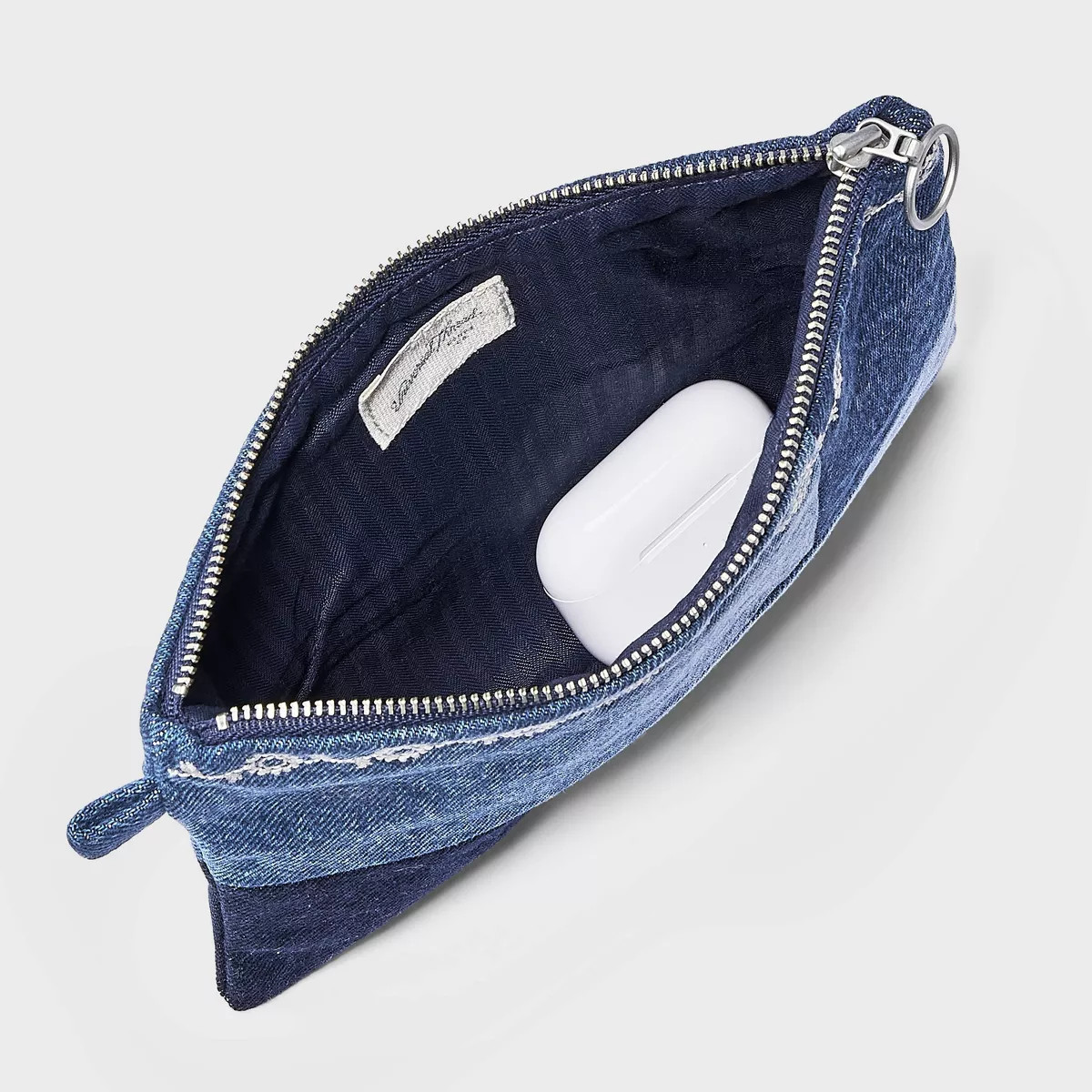 Denim Patchwork Zip Pouch - Universal Thread\u2122 Blue Denim | Target
