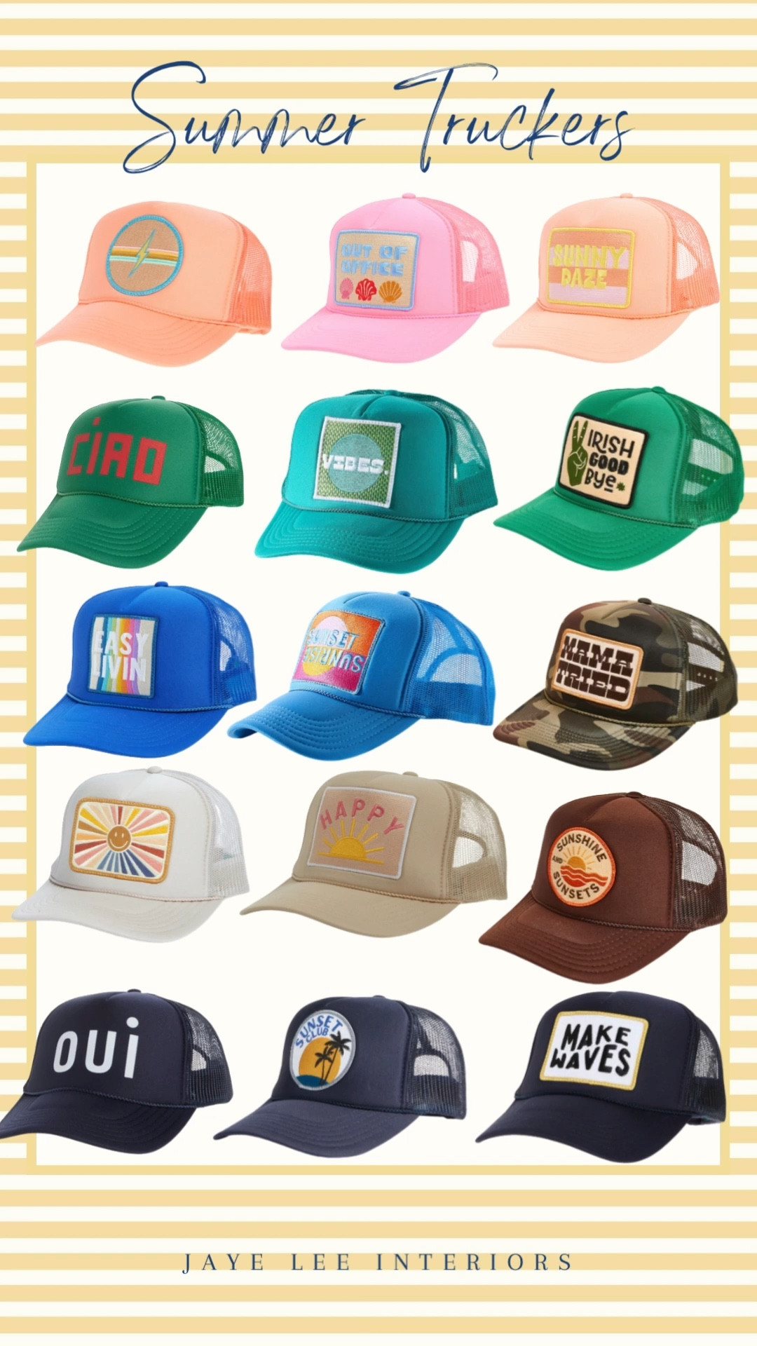 Sunshine and happiness in the forecast call for all the cute summer trucker hats! Pair with denim shorts and a classic white tee, or a bright and colorful sarong, a fun beach bag, sunnies and always some fab, funky jewelry! 
#vacationhats #vacationlooks #truckerhats #sunhats #summeraccessories #beachhat #ballcap  

 #LTKmomlife #LTKSeasonal #LTKSwim