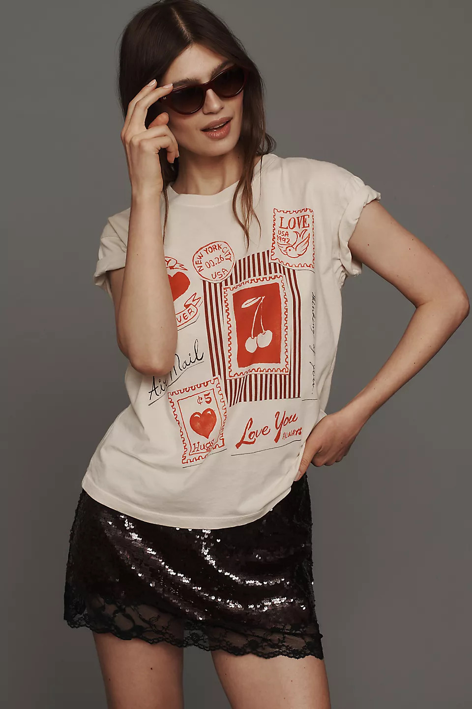 LetLuv Stamps Short-Sleeve Tee | Anthropologie (US)