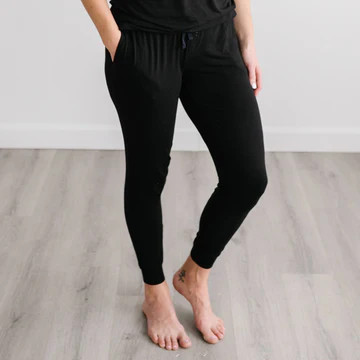 Black Women's Bamboo Viscose Pajama Pants | Little Sleepies