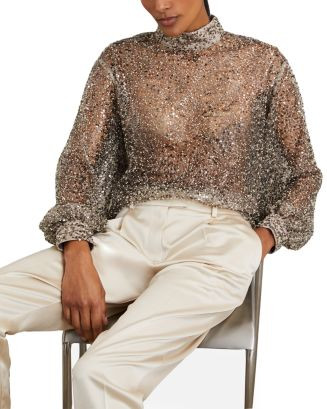 Sienna High Neck Embellished Top | Bloomingdale's (US)