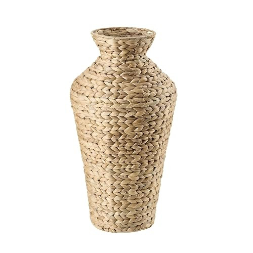 Natural Water Hyacinth Floor Vase, 22 Inch Tall Large Woven Basket for Dried Flowers, Boho Decorative Planter for Living Room, Farmhouse Entryway Home Decor | Amazon (US)