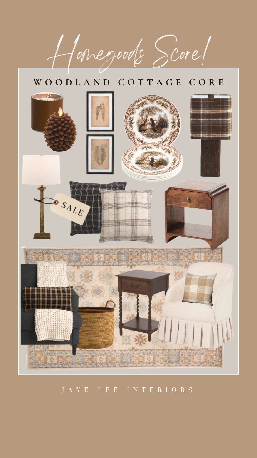 If you're outfitting a cozy cottage or cabin in the woods this Fall, don't miss all the designer deals at Homegoods, Marshall's and TJ Maxx! 
Plaid throw pillows, cozy throw blankets, moody wood end tables, accent tables, nightstands, tabletop lighting, buffet lamps, area rugs, Thanksgiving decor, Thanksgiving tabletop, framed artwork, fall foliage prints, slipcovered chair, fall candles, #jleeinteriors 

 #LTKSeasonal #LTKHome #LTKSaleAlert