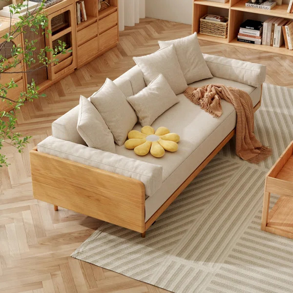 Grimpante 82.7'' Sofa Bed,Linen Sleeper with wood frame | Wayfair North America