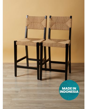 Made In Indonesia 2pk 41in Woven Counter Stool Set | Accent Furniture | HomeGoods | HomeGoods