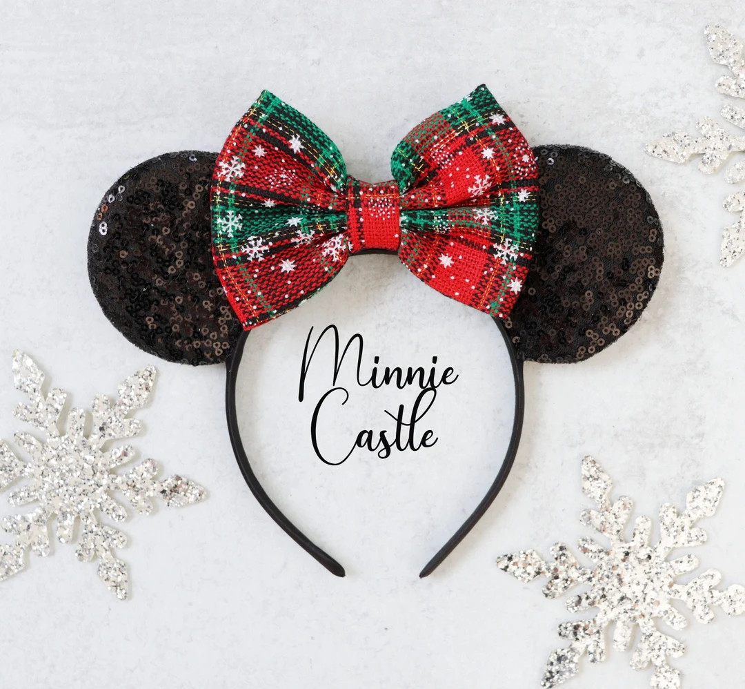 Christmas Minnie Ears, Christmas Ears, Christmas Mickey Ears, Winter Minnie Ears, Christmas Micke... | Etsy (US)