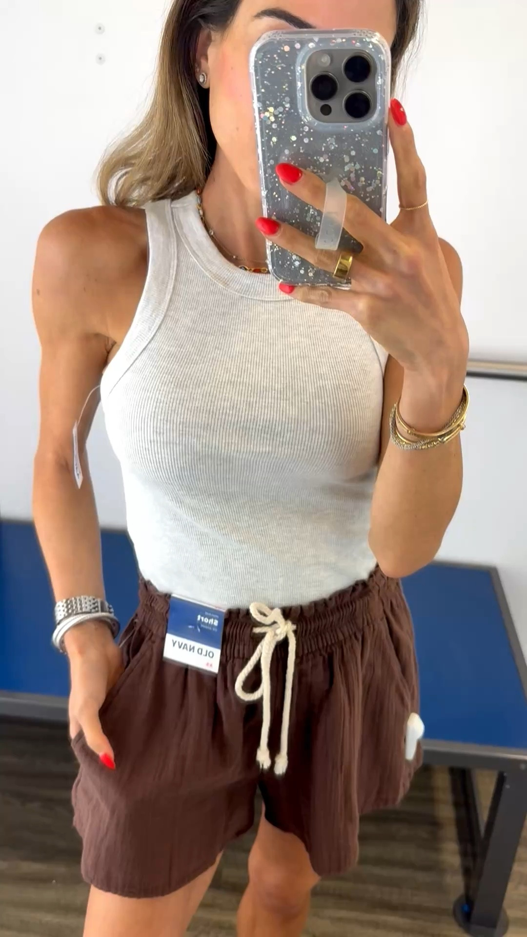 The best ribbed tanks on super sale!  So flattering! Wearing size xs with brown linen comfy shorts sizs xs 

#LTKSaleAlert #LTKPetite