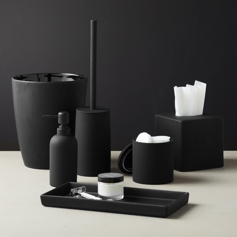 Rubber Coated Modern Black Bath Accessories | CB2 | CB2