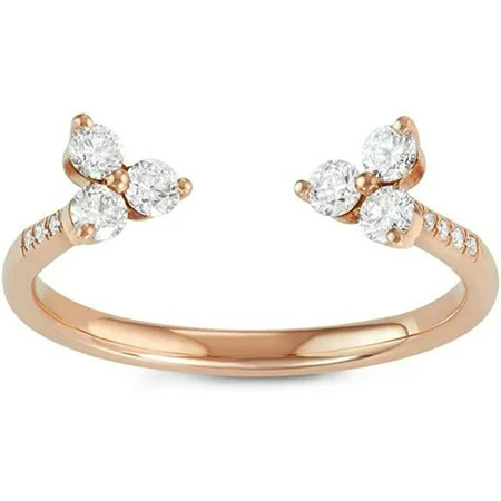 Womens Sterling Silver Rings Open Cluster Ring 18K Gold Plated | Walmart (US)