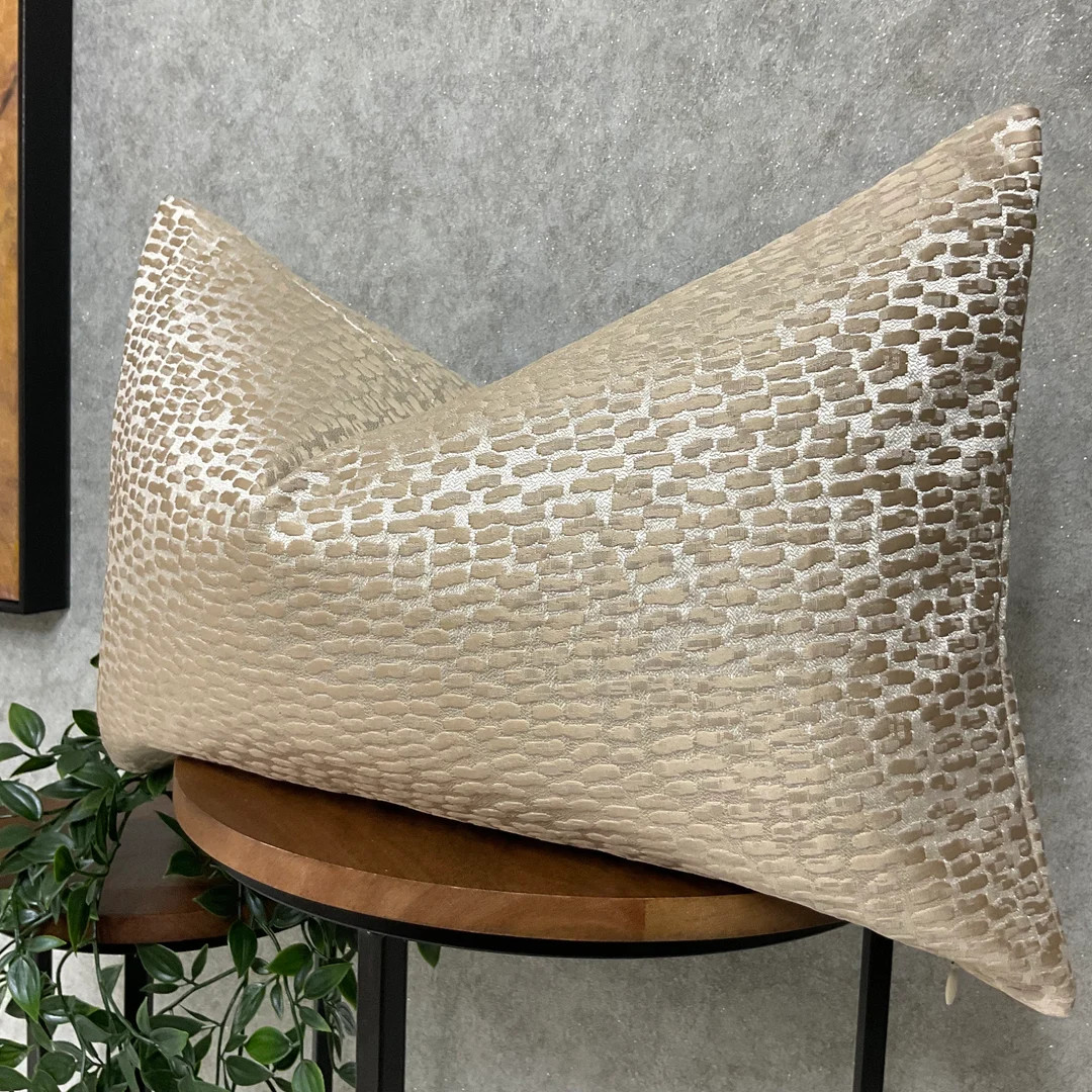 Luxury Pillow, Antelope Textured Rectangle Cushion Pillow Cover,   Champagne Gold Pillow Cover,  ... | Etsy (US)