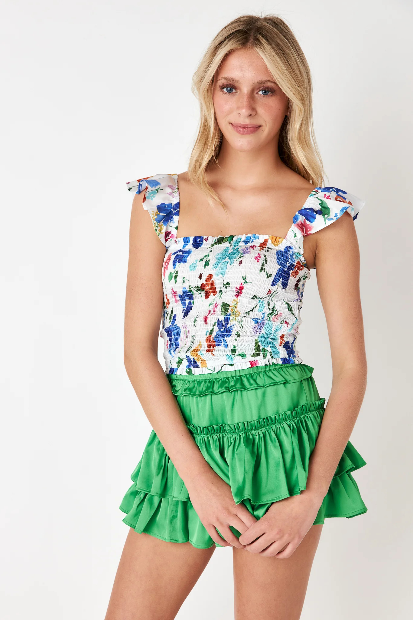 Ariela Ruffle Top Summer Bloom | Cake For Dinner