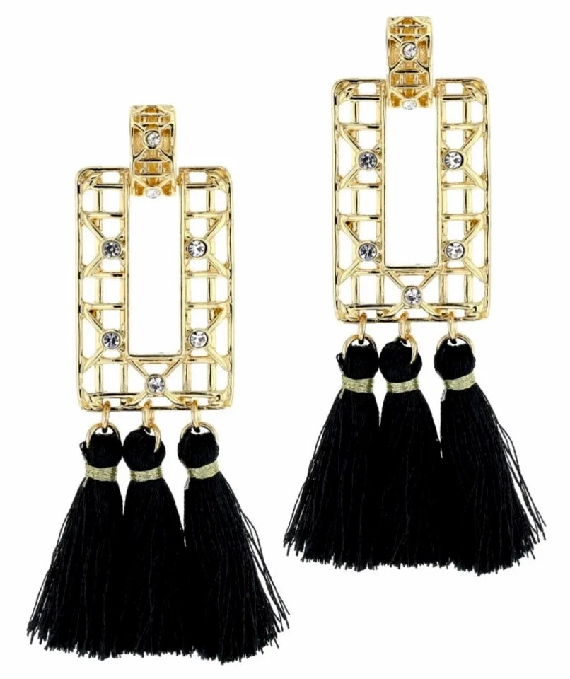 Lilly Pulitzer NWT Island Vibes Tassel Earrings Onyx $58 | eBay US