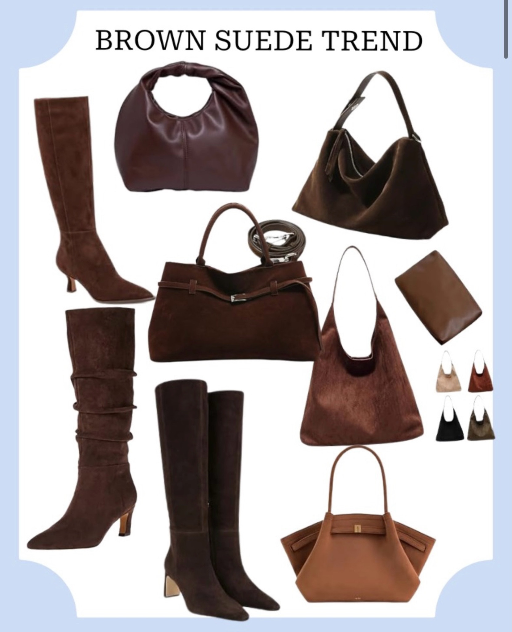 Brown suede boots and bags on trend 

#LTKFindsUnder50 #LTKFindsUnder100 #LTKSeasonal