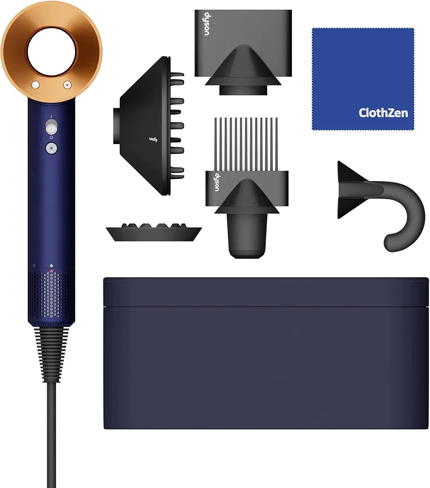 Limited Edition Dyson Supersonic Hair Dryer with ClothZen Cleaning Cloth – Includes Flyaway Att... | Amazon (US)