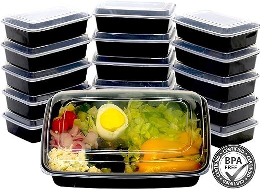 16 Pack - SimpleHouseware 1 Compartment Food Grade Meal Prep Storage Container Boxes, 28 Ounces | Amazon (US)