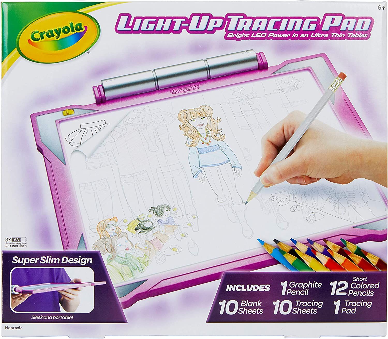 Crayola Light Up Tracing Pad Pink, AMZ Exclusive, At Home Kids Toys, Gift for Girls, Age 6, 7, 8,... | Amazon (US)