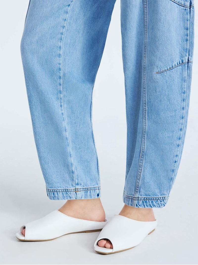 Scoop Women's Faux Leather Peep Toe Mules | Walmart (US)