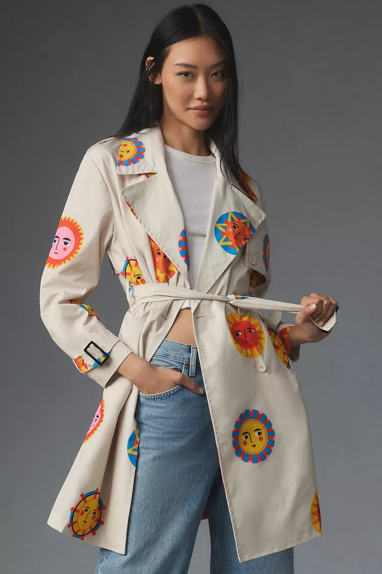 Pepaloves Sunshine Print Trench Coat | Anthropologie (US)