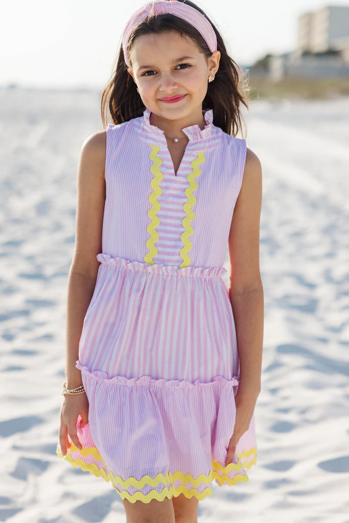 Girls: The Rita Pink Striped Dress | The Mint Julep Boutique