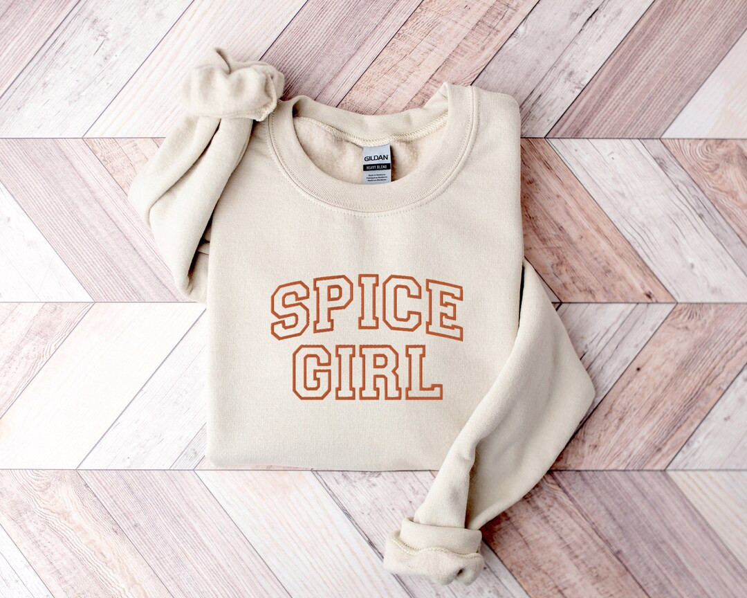 Embroidered Spice Girl Sweatshirt  Classic Crewneck  Pumpkin - Etsy | Etsy (US)