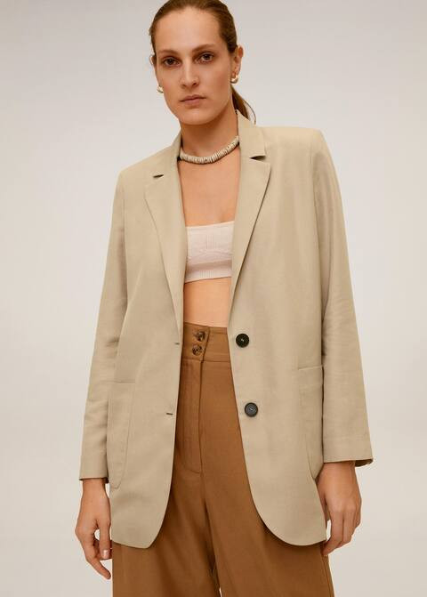 Buttoned soft blazer | MANGO (UK)