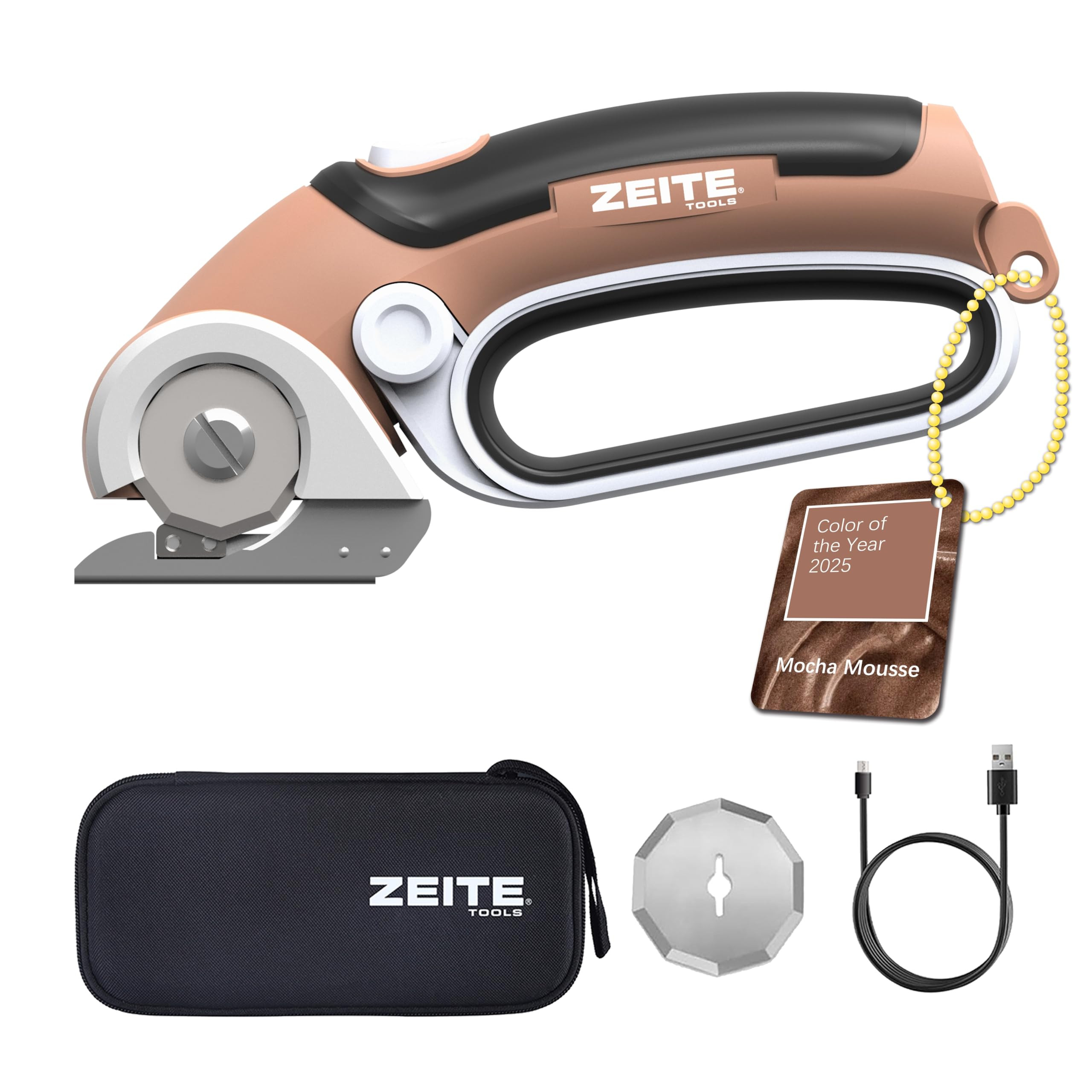ZEITE 4V Cordless Electric Scissors Cardboard Cutter with 2 Blades,Storage Case,Rotary Cutter for... | Amazon (US)