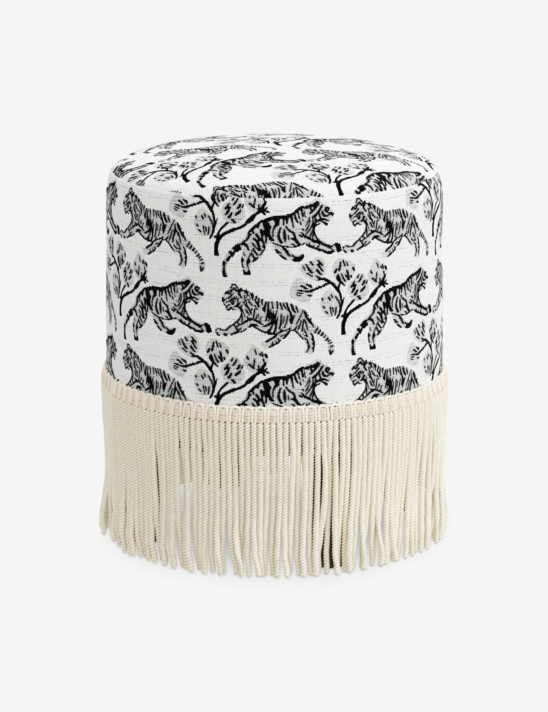 Alair Round Ottoman, Tiger Ivory by Sarah Sherman Samuel | Lulu and Georgia 