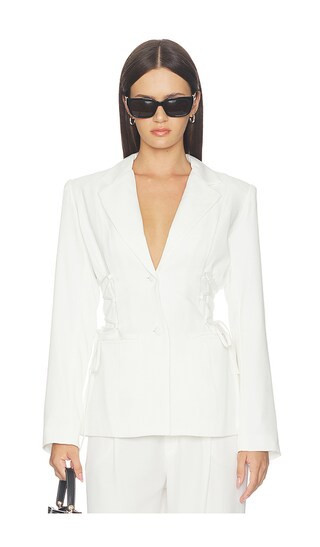 superdown Jennifer Lace Up Blazer in Ivory. - size XXS | Revolve Clothing (Global)