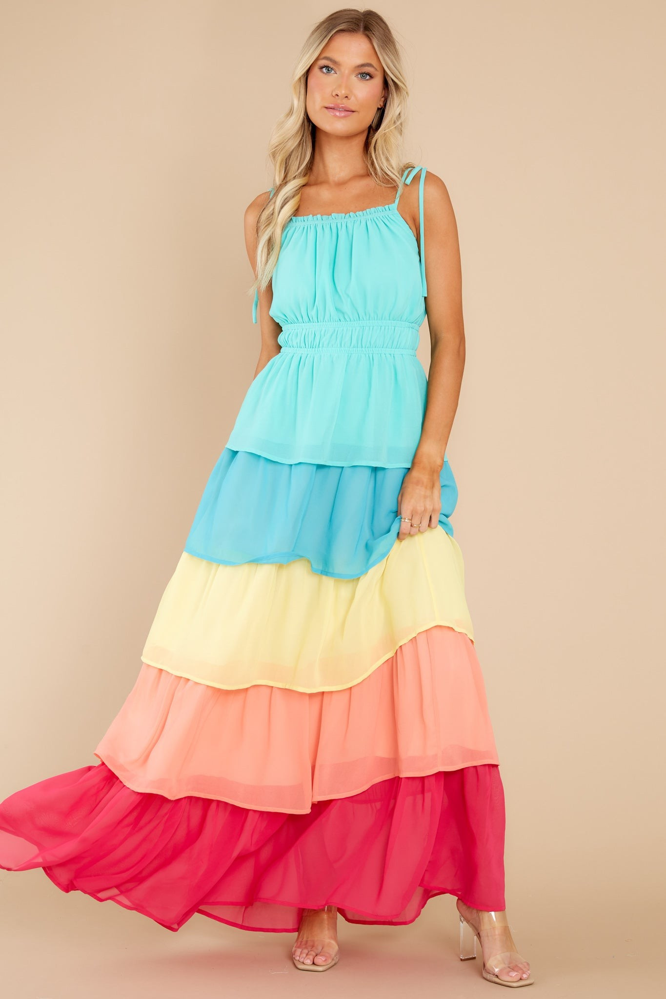 A Day To Remember Turquoise Multi Maxi Dress | Red Dress 