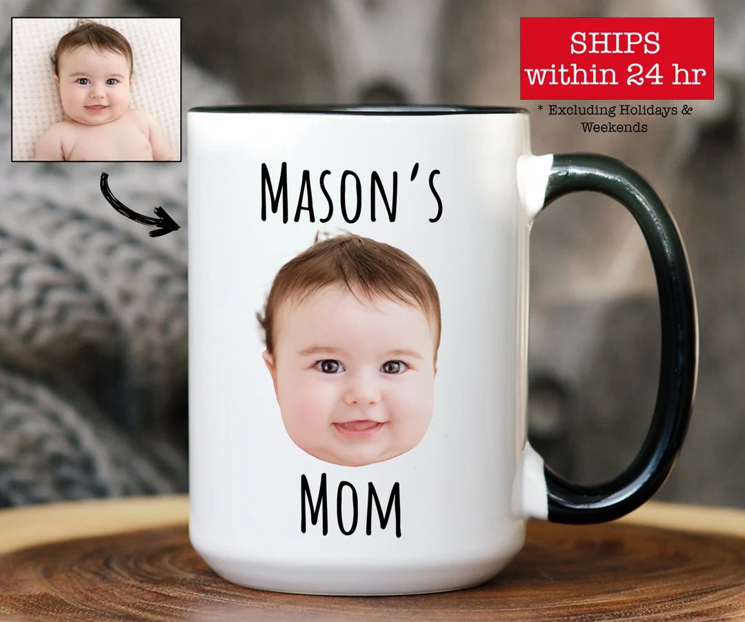 Custom Baby Face Photo Coffee Mug, Mother's Day Baby / Kid Picture Mug, Fathers Day Personalize C... | Etsy (US)