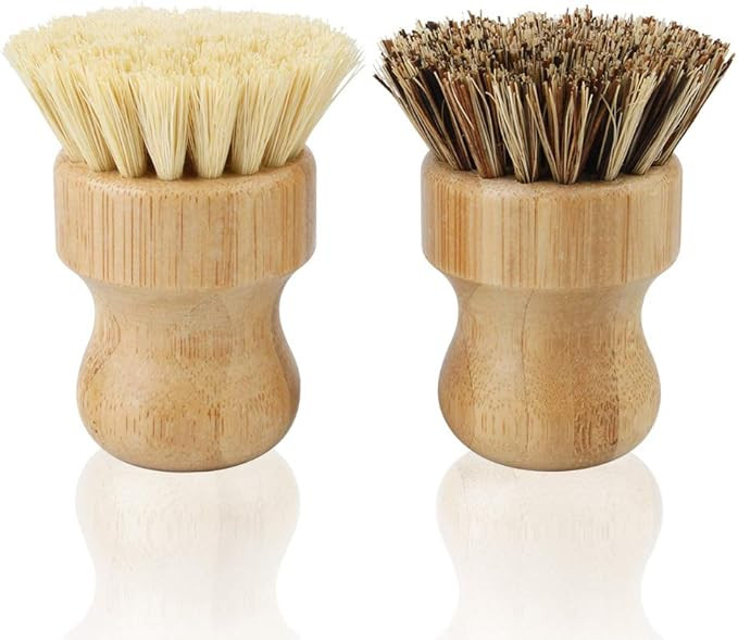 2 Pack Bamboo Dish Scrub Brush, Picowe Natural Scrub Cleaning Brush Vegetable Brush for Dishes Ca... | Amazon (US)
