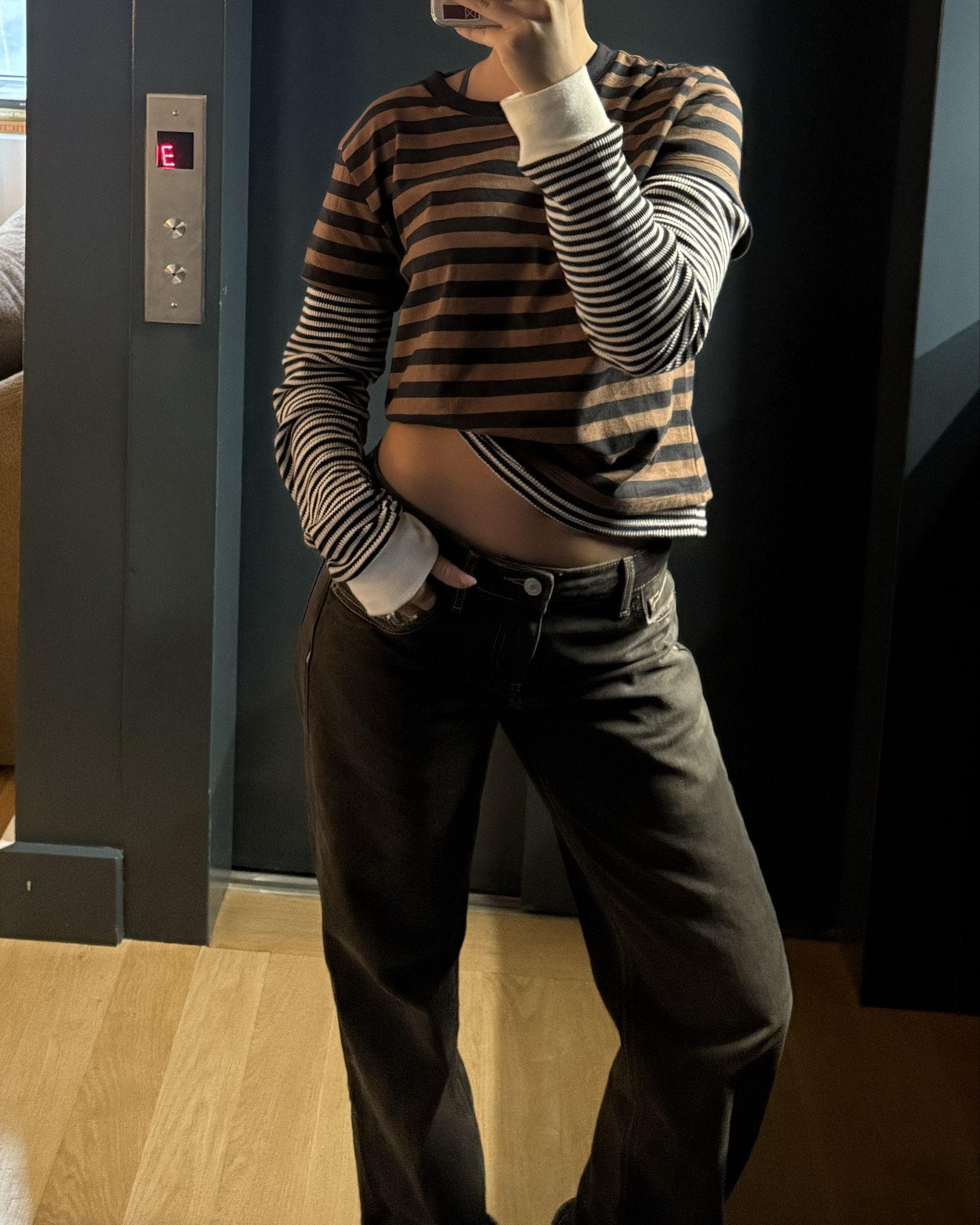 My double stripped shirt 🖤🤎