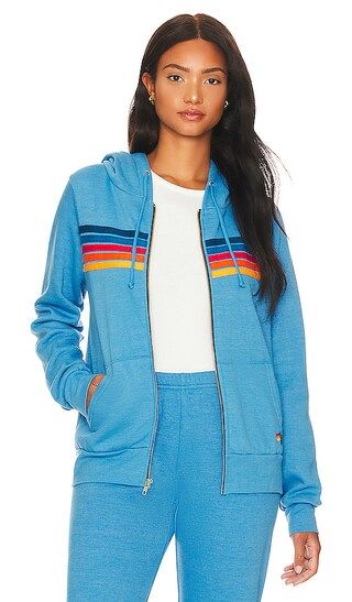 Aviator Nation 5 Stripe Hoodie in Blue. - size XL (also in L, M, S, XS) | Revolve Clothing (Global)
