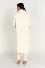 Shay Oversized Coat With Shoulder Pads - Bone | MESHKI US