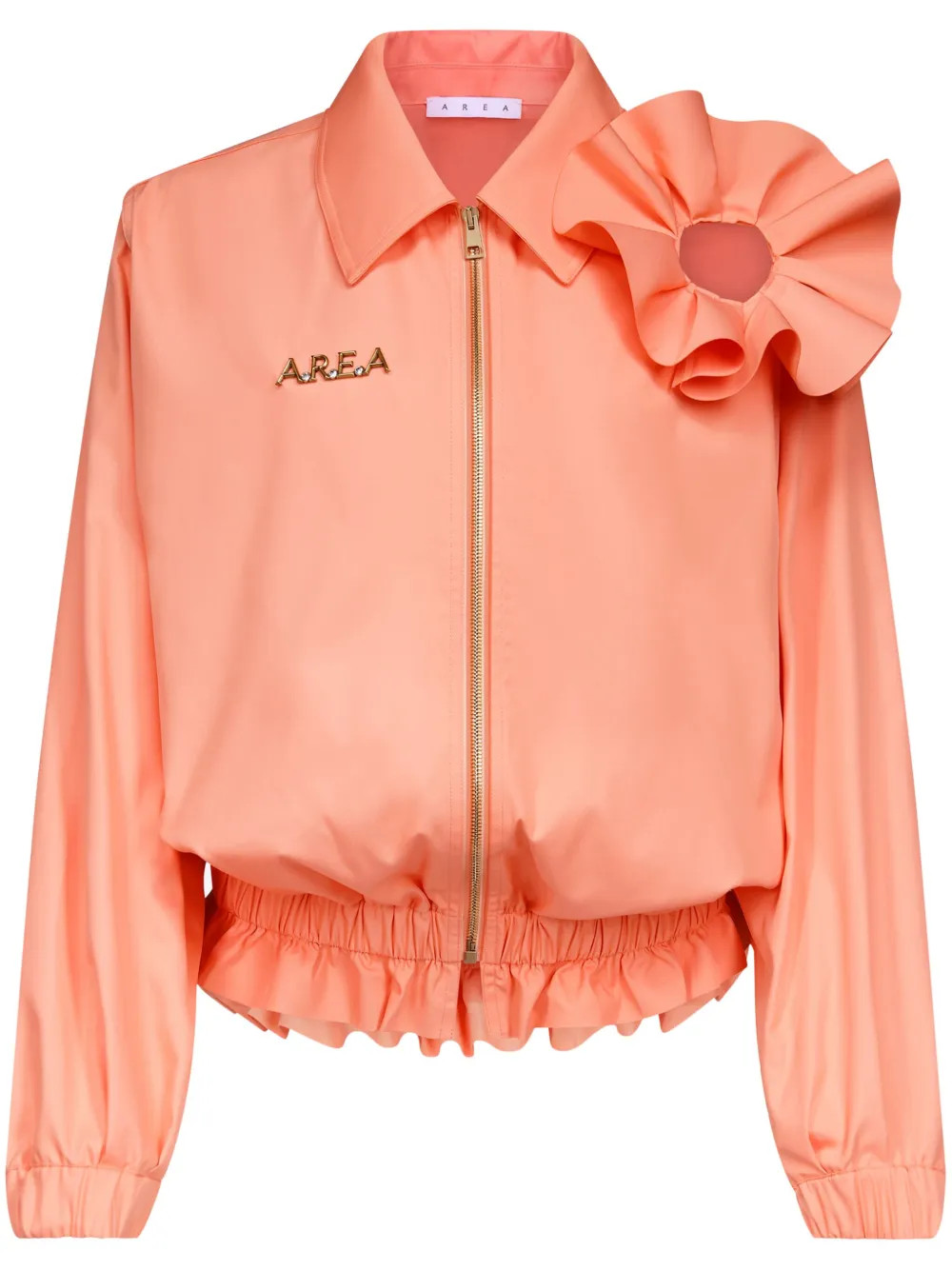 AREA floral-appliqué Ruffled Jacket - Farfetch | Farfetch Global