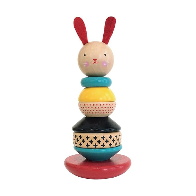 Petit Collage Modern Bunny Wooden Stacking Toy – Solid Wooden Stacking Rings for Kids, Activity... | Amazon (US)
