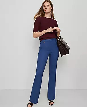 The Petite Slim Flare Trouser Pant in Bi-Stretch | Ann Taylor