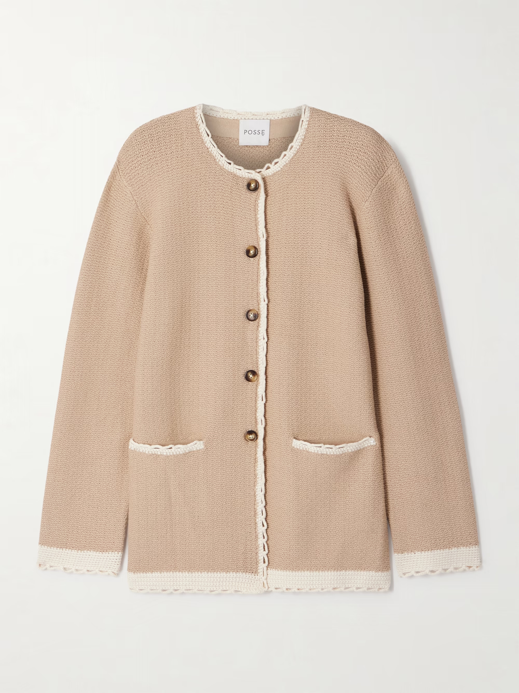 Willow crochet-trimmed knitted cardigan | NET-A-PORTER (US)