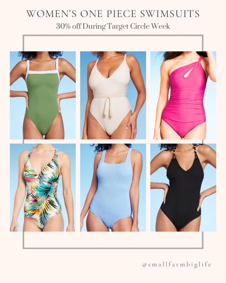 Women’s one piece swimsuits at Target. 30% off swim during Target Circle Week. Ribbed bead knot detail one piece swimsuit. Braided detail extra high leg. One shoulder twist. Plunge ring detail. Square neck wide binding. Full coverage pucker textured square neck  

#LTKswim #LTKxTarget #LTKSeasonal