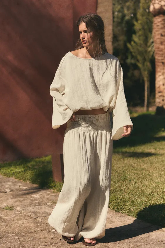 ELASTIC WAIST PANTS | Zara US