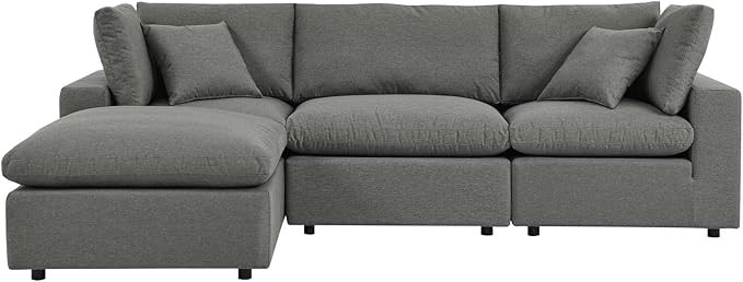 Modway EEI-5580-CHA Outdoor Patio Sectional Sofa, 4-Piece, Charcoal | Amazon (US)