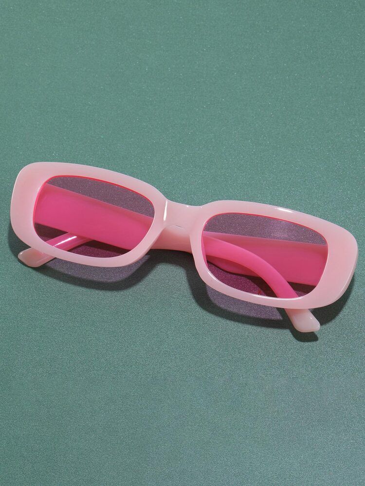 Rectangle Acrylic Frame Sunglasses | SHEIN