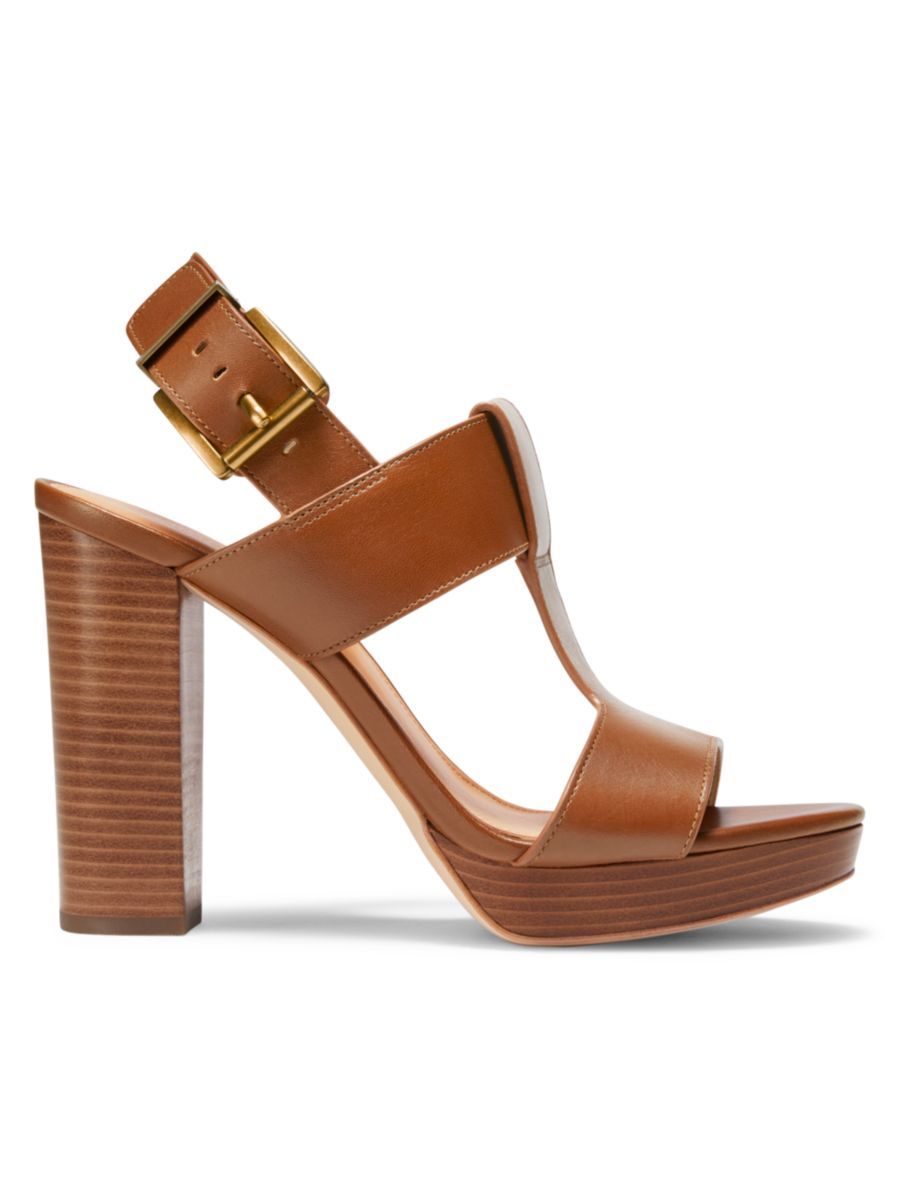 Becker T-Strap Leather Platform Sandals | Saks Fifth Avenue