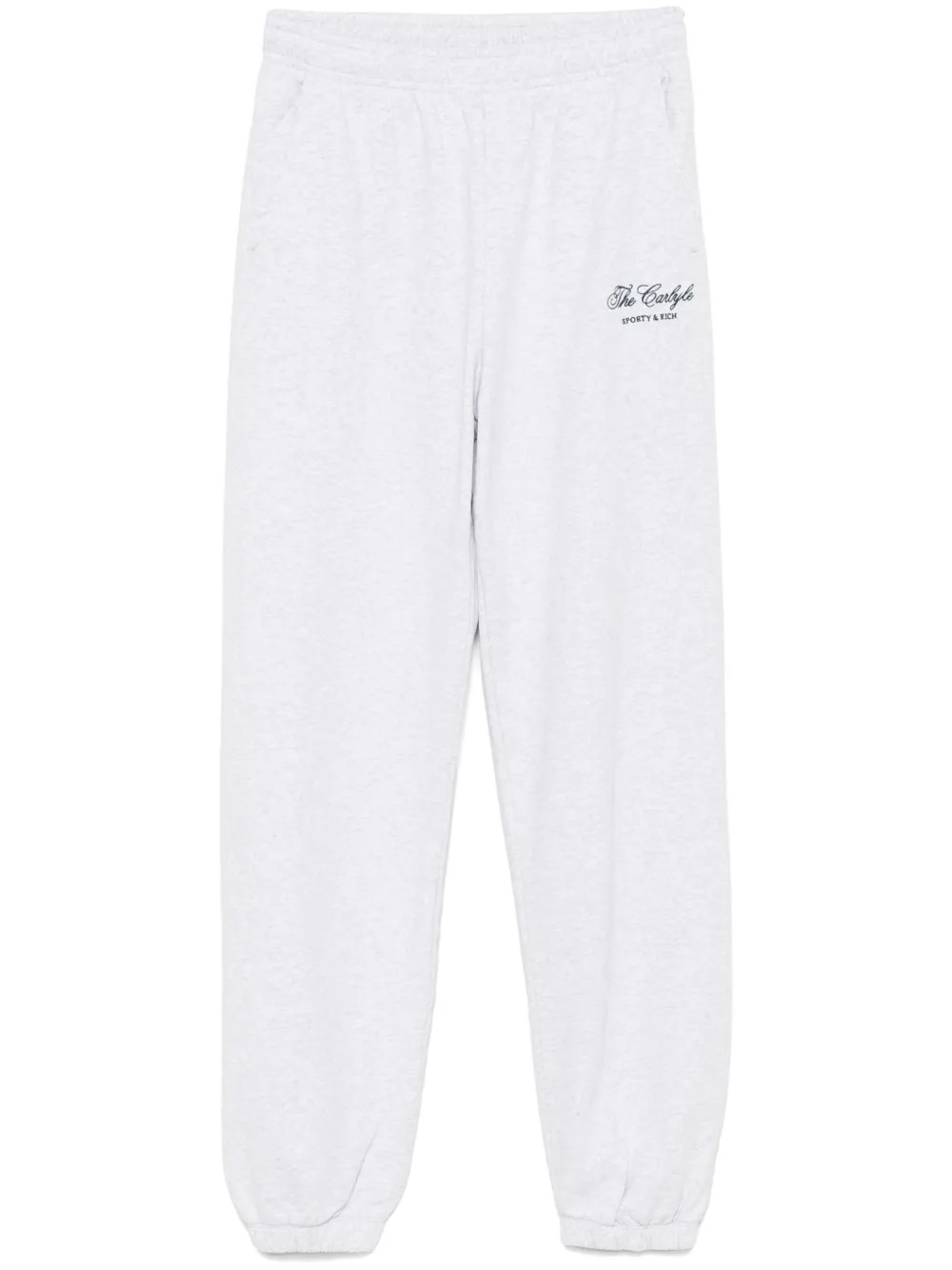 Sporty & Rich The Carlyle Script Track Pants  | Grey | FARFETCH UK | Farfetch Global