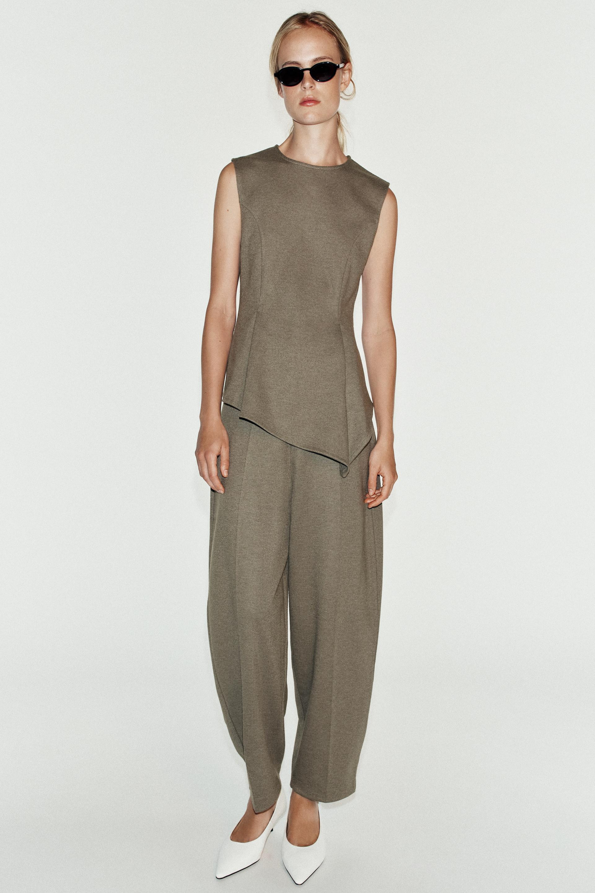 Zara - Soft Carrot Pants - Dark Gray - S - Woman | Zara US