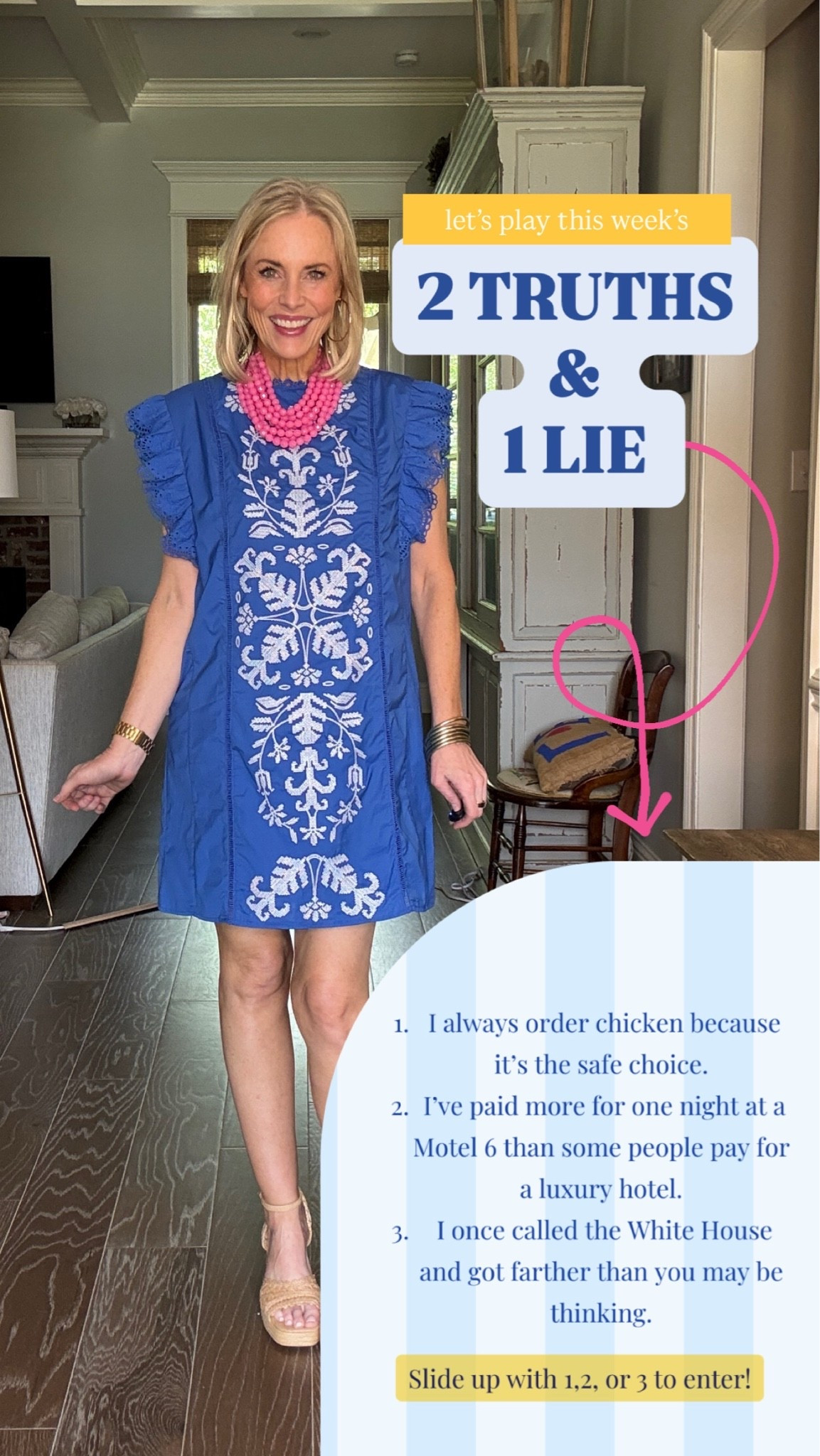 #1 is the lie this week! My safest choice is anything but chicken when out to eat.

#LTKOver40 #LTKstorytime #LTKTall