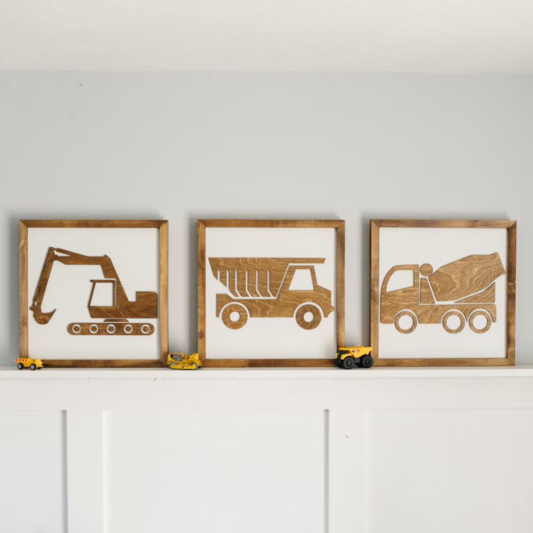 Construction Truck Sign  11x11 Inch  Wood Signs  Boys - Etsy | Etsy (US)